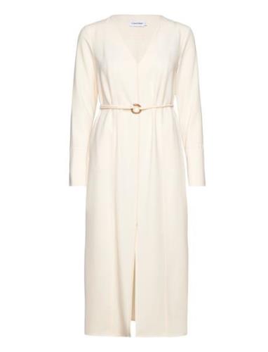 Sustainable Twill Midi Dress Calvin Klein Cream