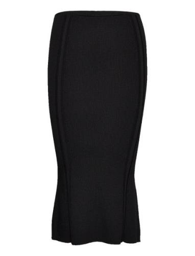 Iconic Rib Flare Midi Skirt Calvin Klein Black