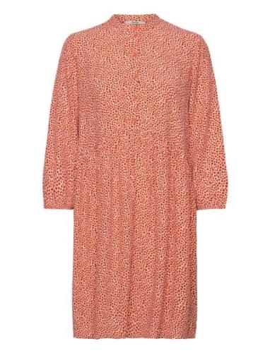 Woven Midi Dress With All-Over Pattern Esprit Casual Orange