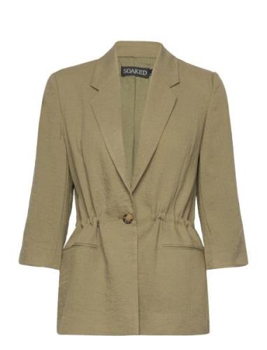 Slcamile Drawstring Blazer Soaked In Luxury Green