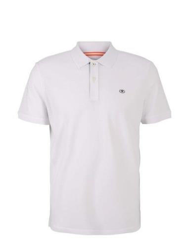 Basic Polo With Contrast Tom Tailor White