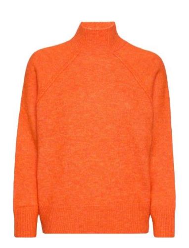 Turtleneck Sweater With Seams Mango Orange