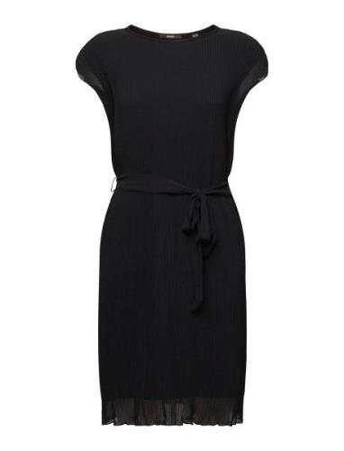 Sleeveless Mini Dress With Plissé Pleats Esprit Collection Black