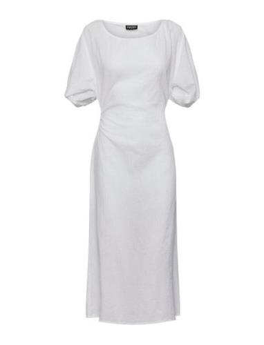 Pcbabara Ss Long Cut Out Dress Bc Sww Pieces White