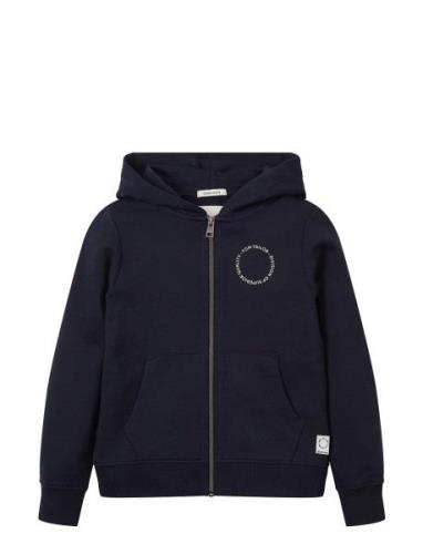 Fitted Sweatshirt Jacket Tom Tailor Navy