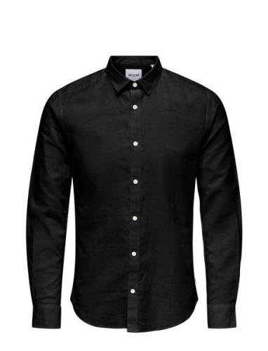 Onscaiden Ls Solid Linen Shirt Noos ONLY & SONS Black