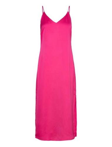 Viellette Singlet Satin Dress/Su - Noos Vila Pink