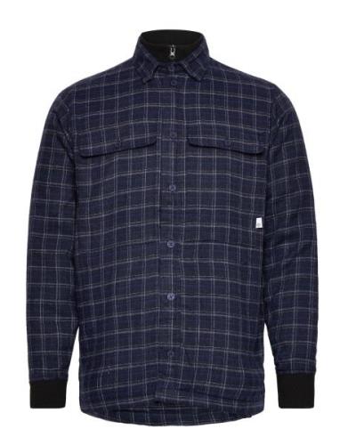 Ramon Flannel Check 07 Quilted Overshirt Kronstadt Navy