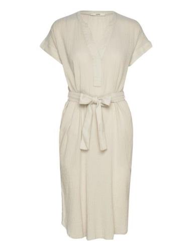Crinkled Midi Dress With Belt Esprit Casual Grey