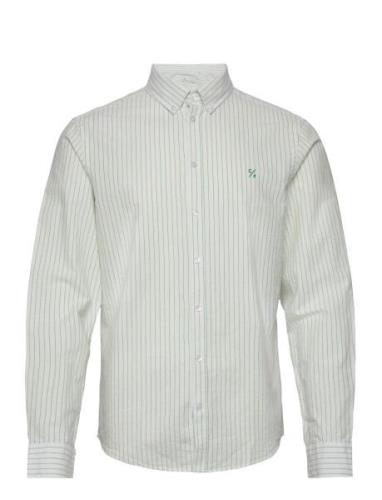 Cfanton Ls Bd Striped Oxford Shirt Casual Friday Green
