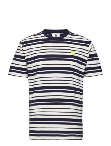 Ace Stripe T-Shirt Double A By Wood Wood Navy