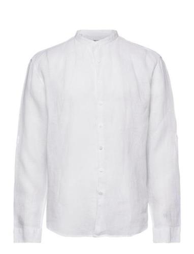 Slhregkylian-Linen Shirt Ls Band Selected Homme White