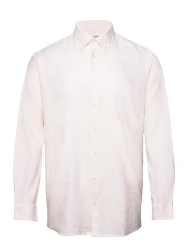 Slhregpure-Linen Shirt Ls Button Down B Selected Homme White