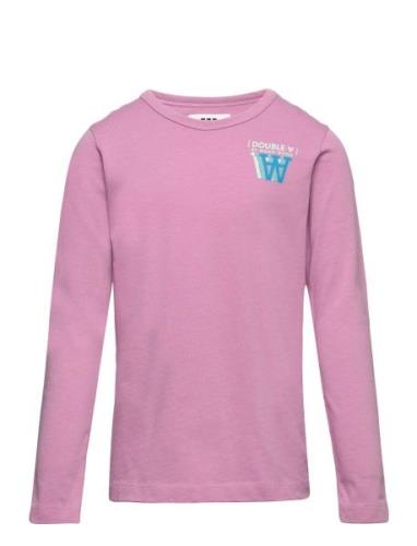 Kim Stacked Logo Junior Long Sleeve Wood Wood Pink