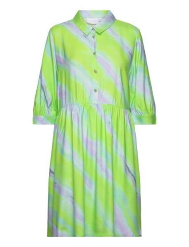 Dress In Faded Stripe Print Coster Copenhagen Green
