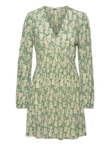 Textured Floral-Pattern Dress Mango Green