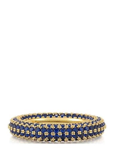 Pave Amalfi Ring- Blue Sapphire Gold LUV AJ Blue