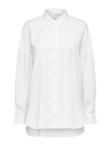 Slfsanni Ls Shirt Selected Femme White