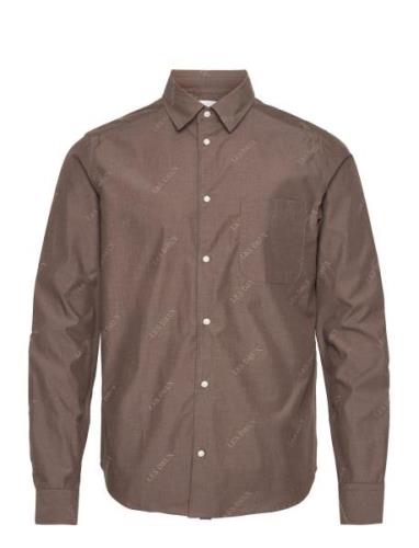 Les Deux Jacquard Flannel Shirt Les Deux Brown