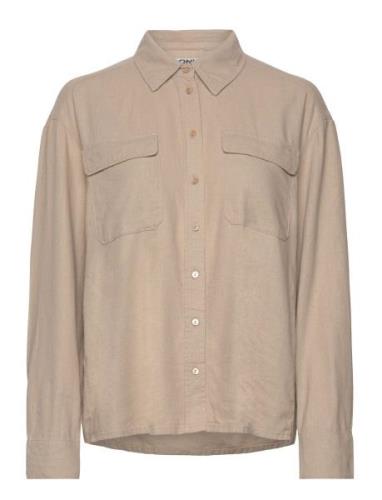 Onlcaro L/S Ovs Linen Bl Shirt Cc Pnt ONLY Grey