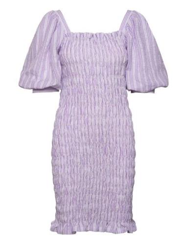 Rikka Stripe Dress A-View Purple
