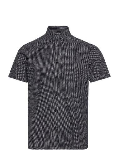 Hudson Aop Stretch Shirt Ss Clean Cut Copenhagen Navy