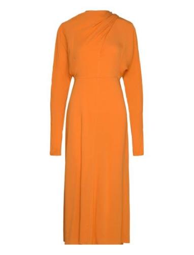 Ambre Crepe Dress Wood Wood Orange