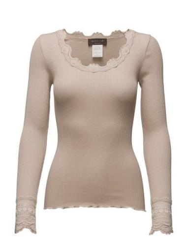 Silk T-Shirt W/ Lace Rosemunde Beige