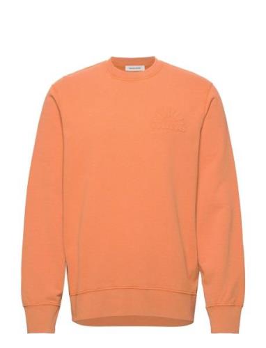 Hugh Embossed Sweatshirt Wood Wood Orange