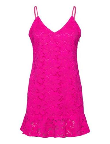 Lace Flounce Slip Dress ROTATE Birger Christensen Pink
