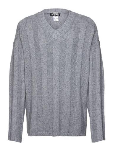 Over D V-Neck Sweater Hope Grey