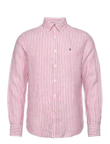 Douglas Linen Stripe Bd Shirt Morris Pink
