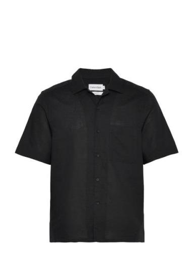 Linen Cotton Cuban S/S Shirt Calvin Klein Black