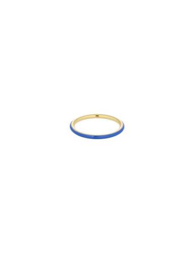 Classic Stack Ring Design Letters Blue