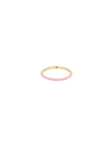 Classic Stack Ring Design Letters Pink