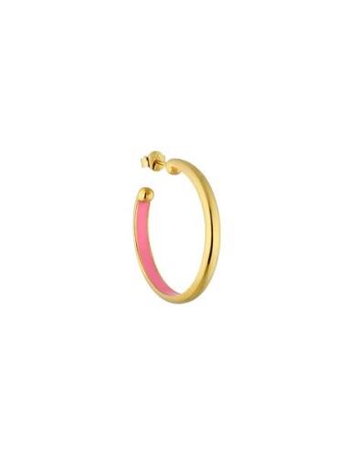 Rainbow Hoops 4Mm Gold Plated Design Letters Pink