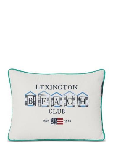 Beach Club Small Embroidered Organic Cotton Pillow Lexington Home Whit...