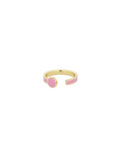 Rainbow Dot Ring Design Letters Pink