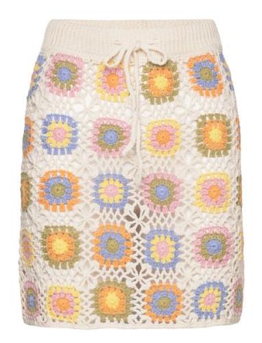 Crochet Mini Skirt Mango Beige