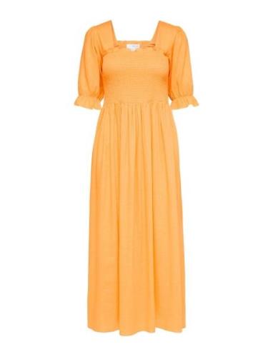 Slfjuana-Ulrikke 2/4 Smock Ankle Dress B Selected Femme Orange