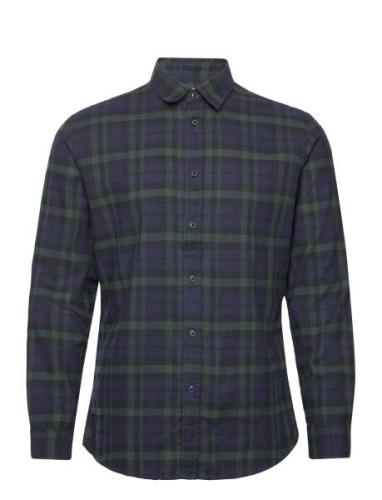 Slhslimowen-Flannel Shirt Ls Noos Selected Homme Navy