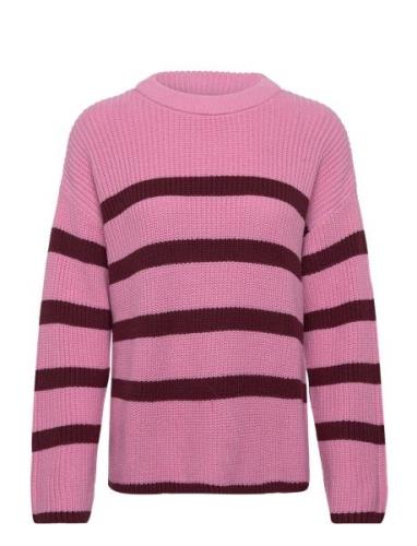 Slfbloomie Ls Knit O-Neck Noos Selected Femme Pink
