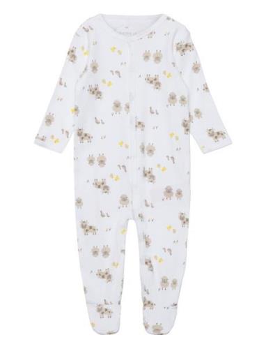 Nbnnightsuit W/F Farm Animals Noos Name It White