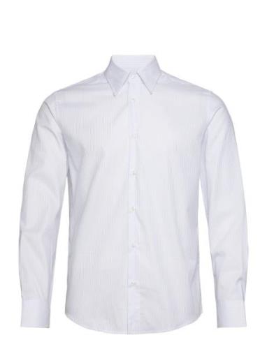Slim-Fit Striped Cotton Twill Suit Shirt Mango White