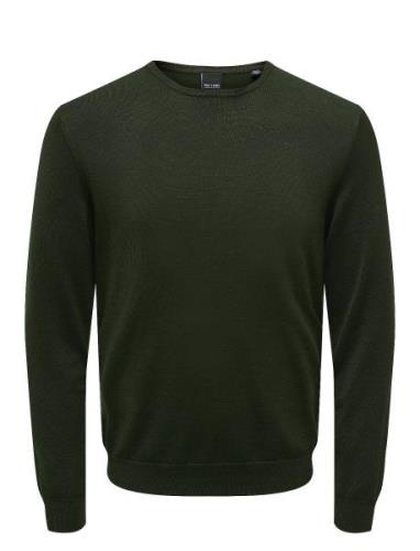 Onswyler Life Reg 14 Ls Crew Knit Noos ONLY & SONS Green