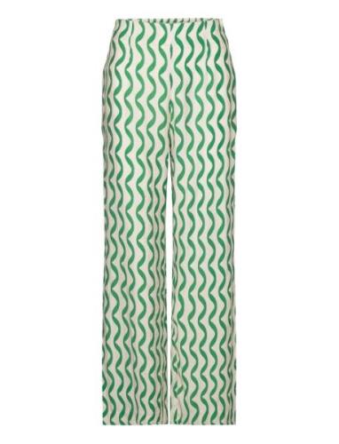 Textured Printed Trousers Mango Green