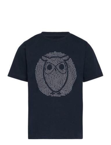 Regular Fit Owl Chest Print - Gots/ Knowledge Cotton Apparel Black