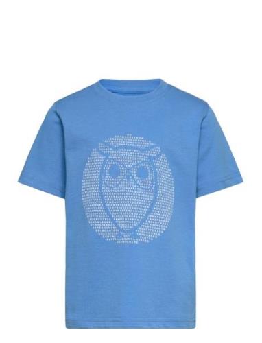 Regular Fit Owl Chest Print - Gots/ Knowledge Cotton Apparel Blue