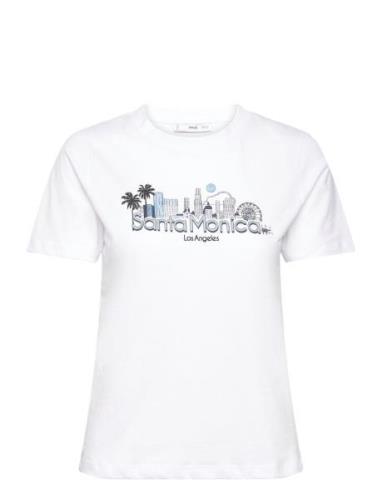 Printed Cotton-Blend T-Shirt Mango White
