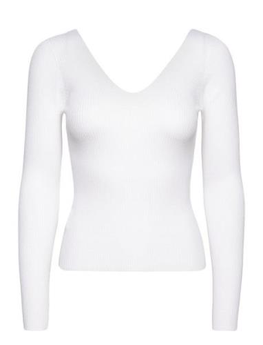 Ribbed Sweater With Low-Cut Back Mango White